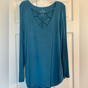 American Eagle Teal Top